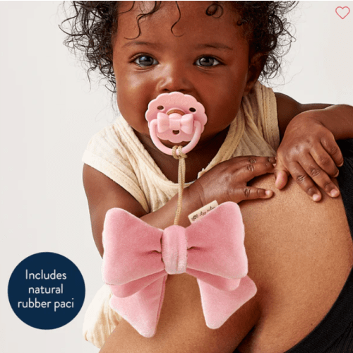 Bow Bitzy Pal™ Natural Rubber Pacifier & Lovey – Dales Clothing Inc