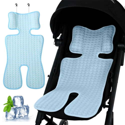 Duslogis Infant Stroller Seat Cooling Pads Baby Car Seat Cooler Pad Summer Ice Cushion Universal Car Seat Ice-Silk Liners (Blue, 70 * 35cm / 27.56 * 13.78inches)