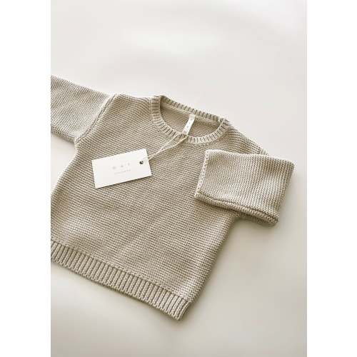 Purl Knit Sweater ‘Mushroom’ – Oat Co