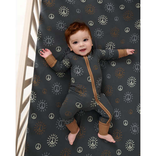 Peace & Love Fitted Crib Sheet | Little Sleepies