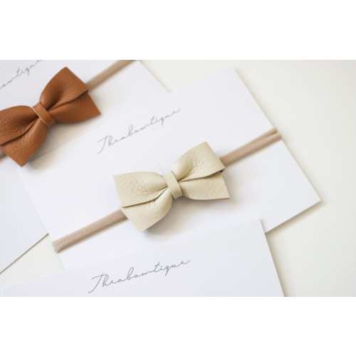Mini Siena Leather Bow: Baby Headband, Newborn Gift