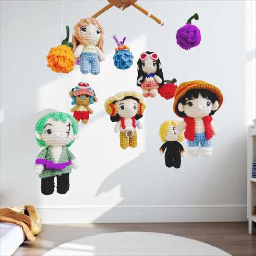 Crochet Cartoon  Baby Mobile: Fantasy Cartoon Nursery Decor