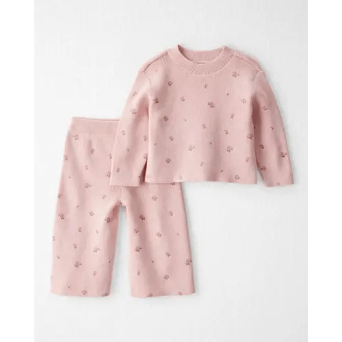 Baby Girl 2-Piece Organic Cotton Sweater Knit Top & Pant Set - Little Planet | Carter's