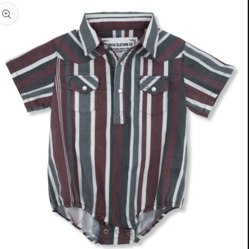 Maverick Short Sleeve Pearl Snap Onesie – Cowkid Clothing Company