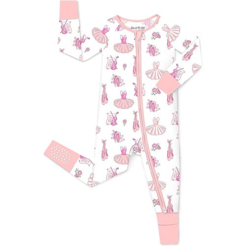 Viscose Derived from Bamboo Baby Footie Pajamas Convertible Newborn Sleeper for Baby Girl Zipper Onesie 0-24M