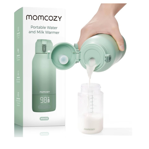 Momcozy Portable Milk Warmer for Travel – Dual Heating Modes for Breast Milk & Water, Portable Bottle Warmer with Fast Heating & Long Battery Life, 17 Ounces Large Capacity to Meet Your All-Day Needs