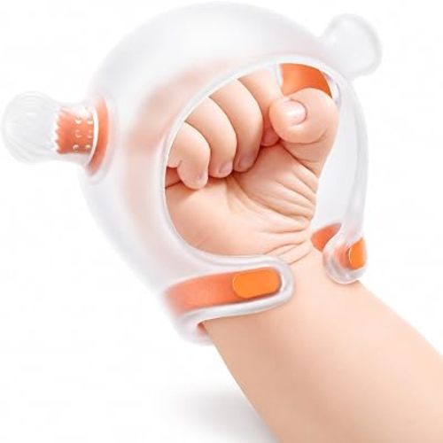 Wrist Teething Toys for Babies 4+ Months No-Drop Silicone Teether
