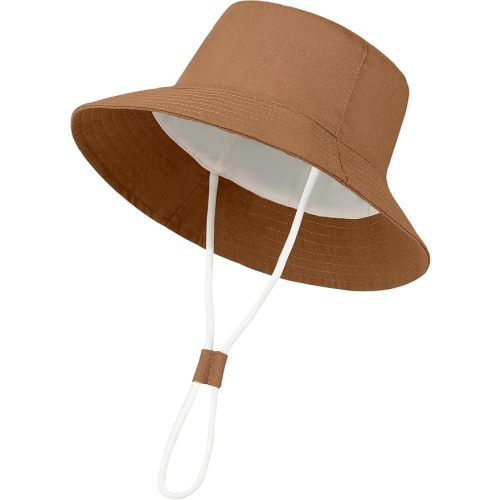 Baby Boy Sun Hat Toddler Summer Bucket Beach Hats for Girls Sun Protection UPF 50+ Cotton Linen