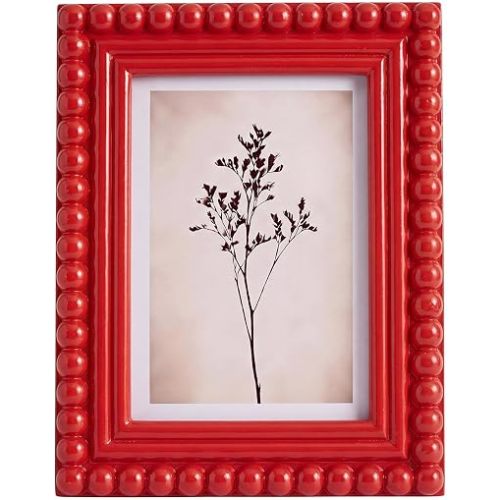 1 Pcs 5 x 7 Inch Picture Frame Beaded Photo Frame, Red
