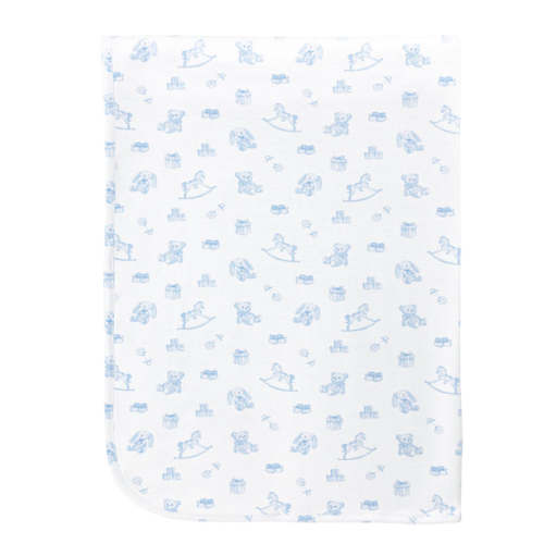 Pima Receiving Blanket - Blue Tiny Baby Toys | The Little Lane Shop
