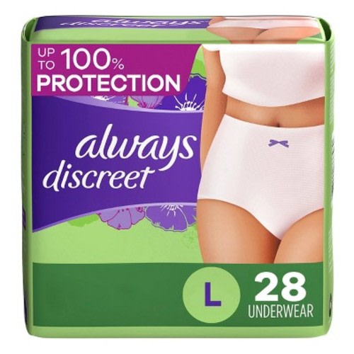 Always Discreet Adult Postpartum Incontinence Underwear for Women - Maximum Protection, Size: L