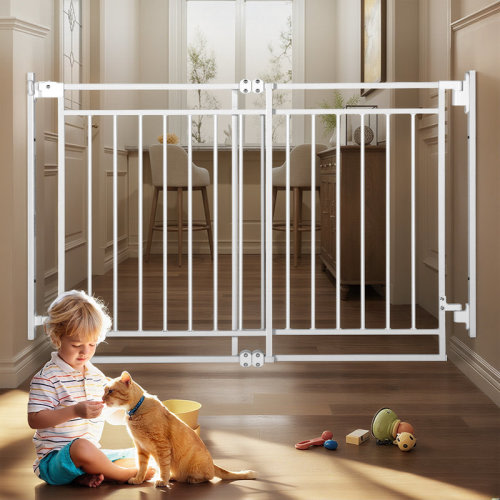 Toocapro No Bottom Bar Safety Gate, Adjustable Width 27.5-43" Baby Safety Gate,Pet Gate Dog Gate | Wayfair