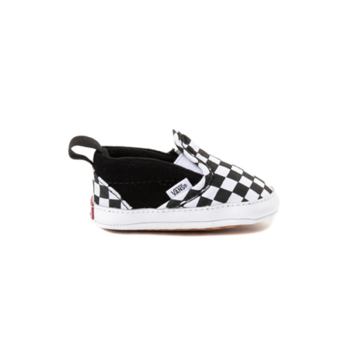 Vans Slip-On V Checkerboard Crib Shoe - Baby - Black / White | Journeys