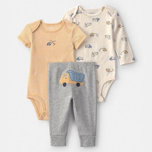 Baby Boy Carter's 3-Piece Construction Bodysuit & Pant Set