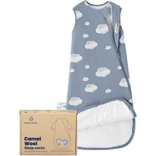 Kaiyababy Organic Cotton Baby Sleep Sack, 1.0 TOG Wearable Blanket, 0-6M