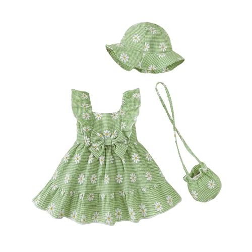 Renotemy Baby Girl Dress Summer Boho Vintage Toddler Baby Girl Clothes 0-3T | Newborn Infant Baby Girl Sleeveless Dresses,Summer Spring Boho Casual Sundress Gifts,Vintage Baby Girl Dresses Outfits