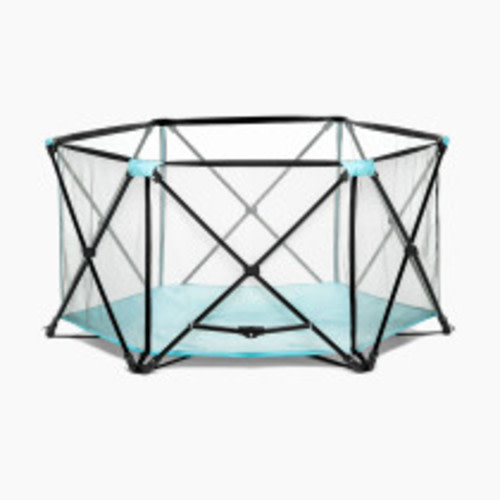 Regalo My Portable Play Yard Indoor and Outdoor, Washable, Aqua, 6-Panel, 48 Inch