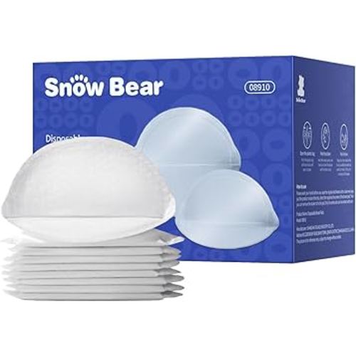 Snow Bear Ultra-Thin Disposable Nursing Pads, 100 Count Super Absorbent and Breathable Breast Pads for Breastfeeding Moms, Stay Dry & Comfortable, Leakproof Protection