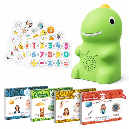 KOKODI Dinosaur Talking Pen with Phonics Cards, Autism Sensory Interactive Game for Kids Ages 3-8 Kindergarten Preschool Learning Activities, ABC 123 Learning Set for Toddler Educational Birthday Gift