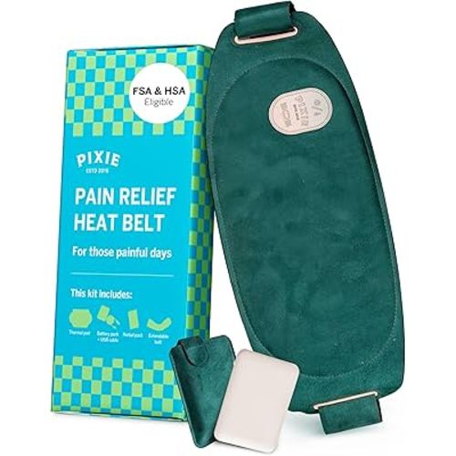 Pixie Period Heating Pad for Cramps - Thinnest Wearable Heating Pad for Feminine Care - Unnoticeable Under Clothes - Best Portable Heat Belt for Menstrual Pain Relief - FSA Eligible and HSA Eligible