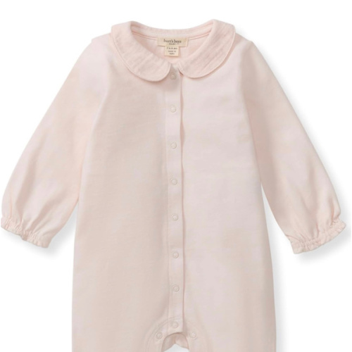Burt's Bees Baby Girls Long Sleeve Jumpsuit with Collar, 100% Organic Cotton Romper One-Piece Outfit Coverall