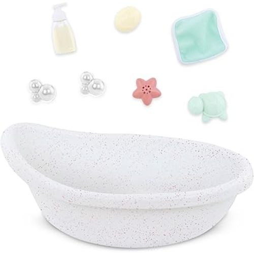 LullaBaby – Bath Set – Tub Toys – Baby Doll Accessories – Real Water Play – Kids Ages 2 Years Old & Up – Baby Doll Bathtub