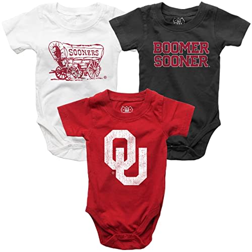 Wes and Willy Baby College Team 3 Pack of Cotton Rompers