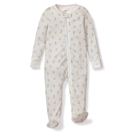 Print Pima Cotton Zip Footie, 0-3M
