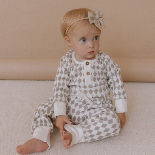 Organic Button Onesie & Pants Set - Harlequin
