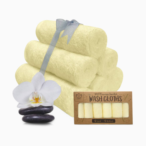 Deluxe Baby Bamboo Viscose Washcloths (6 Pack) - Sunshine