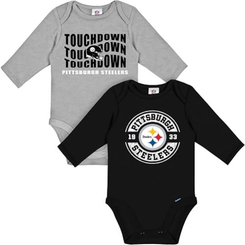 Gerber NFL Unisex-Baby NFL 2-pack Long Sleeve Onesie Bodysuit