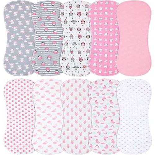 10-Pack Burp Cloths for Baby Boys and Girls - Organic Baby Burp Cloth,Baby Washcloths, Burp Rags, Large Neutral Burp Clothes for Newborn