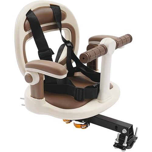 Kids Bike Seat with Handlebar Attachment, Detachable Front Mounted Child Bicycle Seats with 360-degree Rotation for Children 6 Months to 8 Years for Most Mountain Bikes