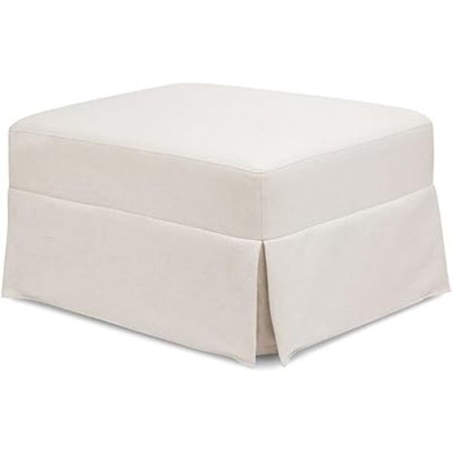 Gliding Ottoman in Performance Cream Eco-Weave, Water Repellent & Stain Resistant, Greenguard Gold & CertiPUR-US Certified