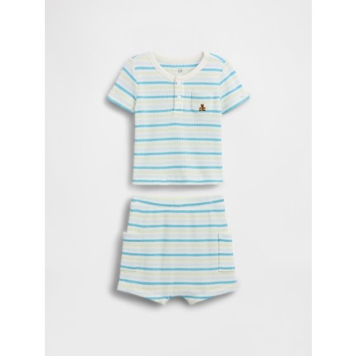 Baby Waffle Henley Outfit Set