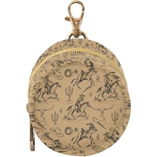 Western Cowboy Horse Beige Print Pacifier Holder Case for Diaper Bag Portable Travel Pacifier Storage Case with Clip Newborn Baby Pouch for Baby Boys Girls Purse Outdoor