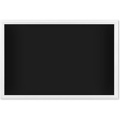 U Brands Magnetic Chalkboard for Walls, 30"x20", White Wood Style Frame, Large Magnetic Board, Premium Matte Surface