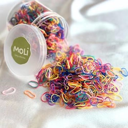 1500 PCS Toddler Baby Infant Mini Thin Gentle Hair Elastics Ties Soft Rubber Bands for Thin Fine Hair Baby Girl (Multicolor - Rainbow)