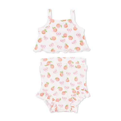 Tank Top & High Waisted Short Set, Little Peaches