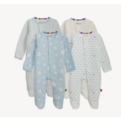 Magnetic 4-Pack Footie (Blue)