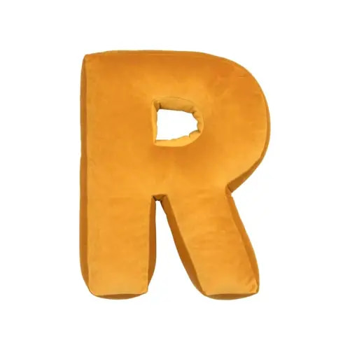 Velvet letter cushion R | Alphabet Cushion