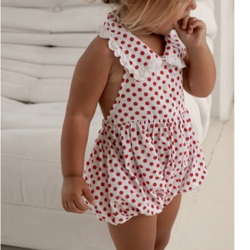 ROSIE ROMPER - CHERRY POLKA