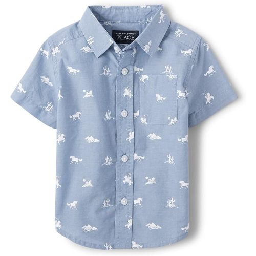 The Children's Place boys Short Sleeve Button Up Shirt