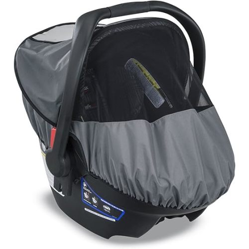 Britax B-Covered All-Weather Infant Car Seat Cover - UPF 50 - Waterproof - Ventilated Mesh Window for Insect Protection , 16x17x25 Inch (Pack of 1)