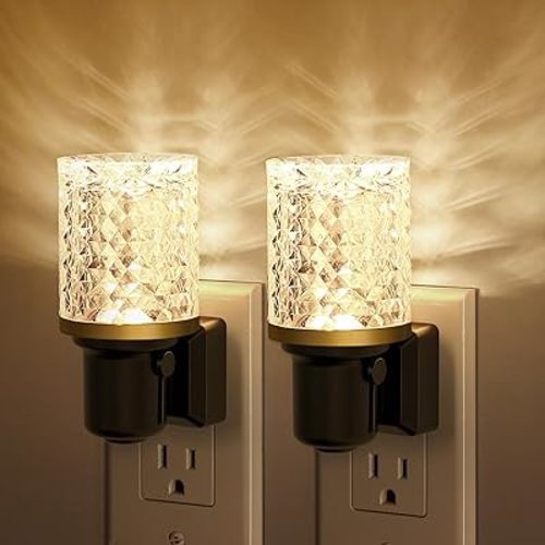 JandCase LED Night Light, Dimmable Night Lights Plug into Wall, Modern Nightlight with Auto On Off Light Sensor, 3000K Soft White Night Light 0-100LM Brightness for Bathroom Hallway Bedroom Decor