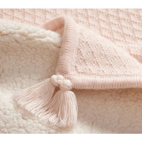 Oversized Luxe Knit Sherpa Baby Blanket