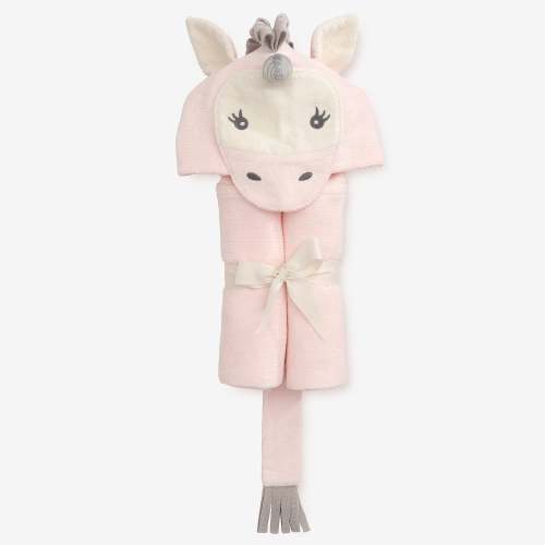 Pink Unicorn Hooded Baby Bath Wrap