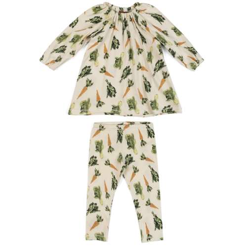 Fresh Veggies Organic Cotton Dress & Legging Set