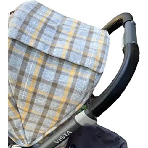 Baby Stroller Leather Armrest Handle Cover Compatible with Uppababy Vista V1/V2 Stroller, Bumper Sleeve Case Bar Protective Covers Pram Accessories (for mom Handle Black)