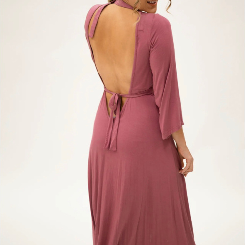 Lila Labor & Postpartum Gown in Dusty Rose